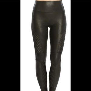 Spanx Faux Leather Moto Leggings Size L